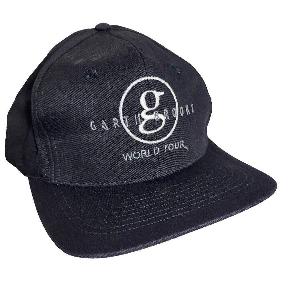 Garth Brooks World Tour Vtg Embroidered Snapback Hat Cap Concert Country Music